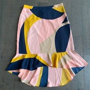Bar lll HiLo Pink & Navy Geometric Skirt NWOT